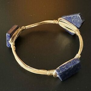 Artistic Blue and Gold Stone Bracelet